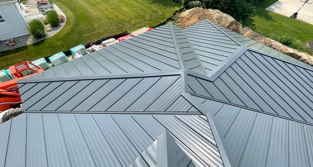 Standing Seam Metal Roof Installation in Grand Rapids, MI
 - standing-steel-image-1